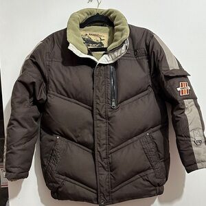 Hawke & Co Outfitter Boys Down Puffer Jacket Chocolate Brown 10-12